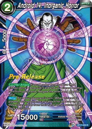 Android 14, Inorganic Horror - Ultimate Squad Pre-Release Cards - Rare - BT17-053