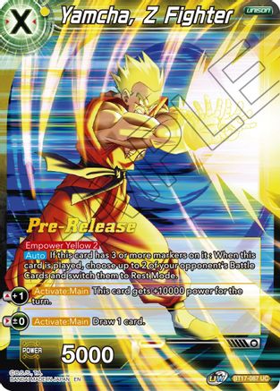 Yamcha, Z Fighter - Ultimate Squad Pre-Release Cards - Uncommon - BT17-087