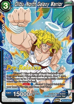Olibu, North Galaxy Warrior - Dawn of the Z-Legends Pre-Release Cards - Rare - BT18-045