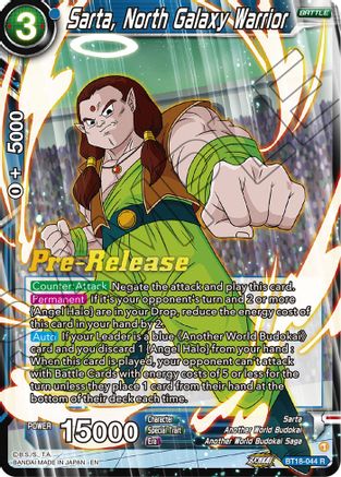 Sarta, North Galaxy Warrior - Dawn of the Z-Legends Pre-Release Cards - Rare - BT18-044