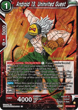 Android 13, Uninvited Guest (Fighter's Ambition Holiday Pack) - Tournament Promotion Cards - Promo - BT19-021