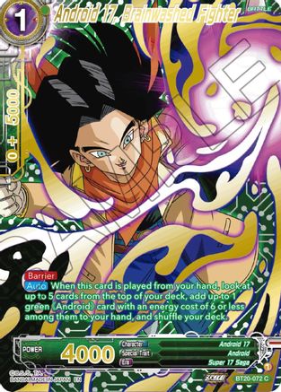 Android 17, Brainwashed Fighter (Gold-Stamped) - Power Absorbed - Common - BT20-072