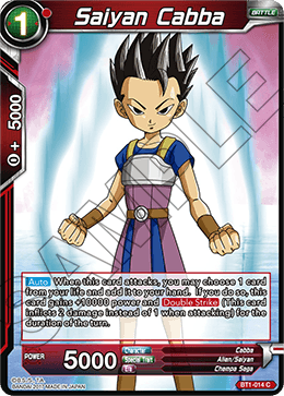 Saiyan Cabba (2017) - Galactic Battle - Common - BT1-014