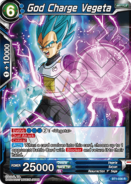 God Charge Vegeta - Galactic Battle - Rare - BT1-036