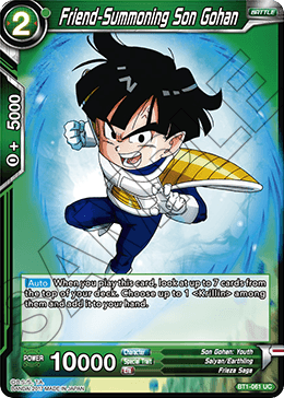 Friend-Summoning Son Gohan - Galactic Battle - Uncommon - BT1-061