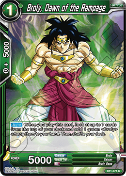 Broly, Dawn of the Rampage (Reprint) - Battle Evolution Booster - Common - BT1-076
