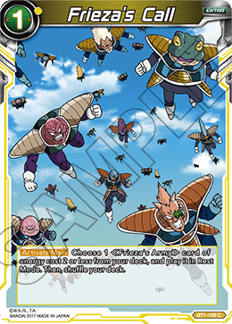 Frieza's Call (2017) - Galactic Battle - Common - BT1-109