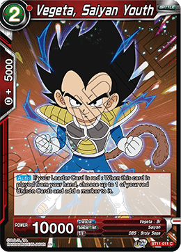 Vegeta, Saiyan Youth - Vermilion Bloodline - Common - BT11-011