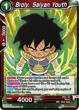 Broly, Saiyan Youth - Vermilion Bloodline - Uncommon - BT11-018