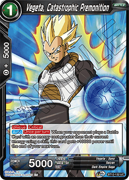 Vegeta, Catastrophic Premonition - Vicious Rejuvenation - Uncommon - BT12-132