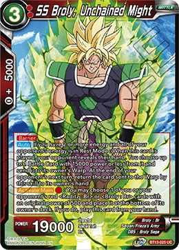 SS Broly, Unchained Might - Supreme Rivalry - Uncommon - BT13-025