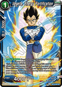 Vegeta, Energy Fortification - Supreme Rivalry - Uncommon - BT13-040