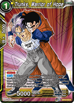 Trunks, Warrior of Hope - Supreme Rivalry - Common - BT13-103