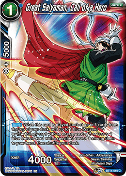 Great Saiyaman, Call of a Hero - Cross Spirits - Common - BT14-040
