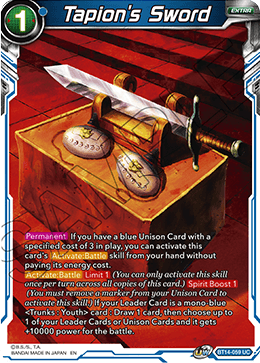 Tapion's Sword - Cross Spirits - Uncommon - BT14-059