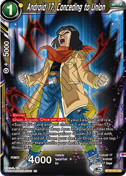 Android 17, Conceding to Union - Cross Spirits - Uncommon - BT14-107