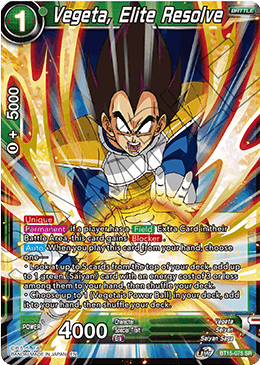 Vegeta, Elite Resolve - Saiyan Showdown - Super Rare - BT15-075