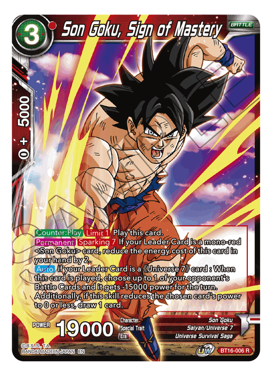 Son Goku, Sign of Mastery - Realm of the Gods - Rare - BT16-006