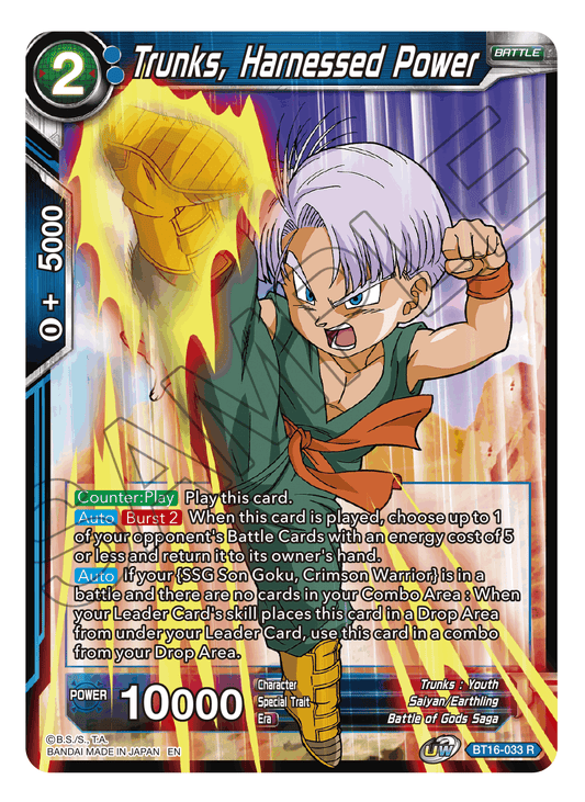Trunks, Harnessed Power - Realm of the Gods - Rare - BT16-033