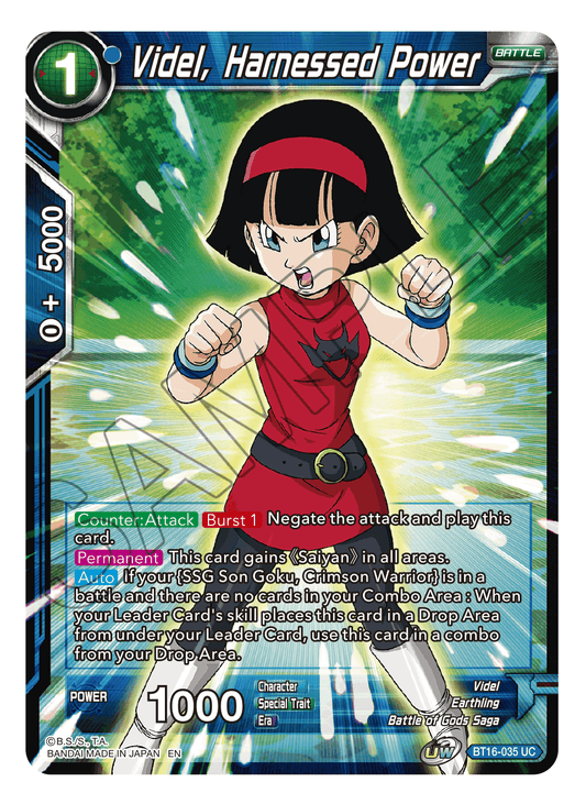Videl, Harnessed Power - Realm of the Gods - Uncommon - BT16-035