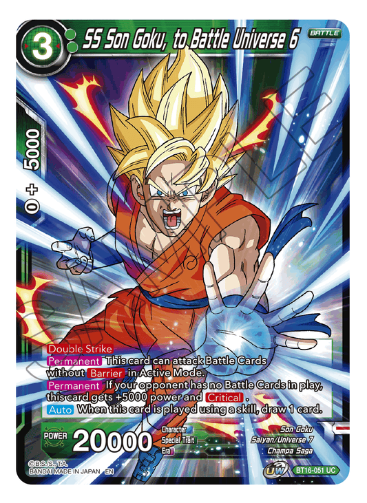 SS Son Goku, to Battle Universe 6 - Realm of the Gods - Uncommon - BT16-051