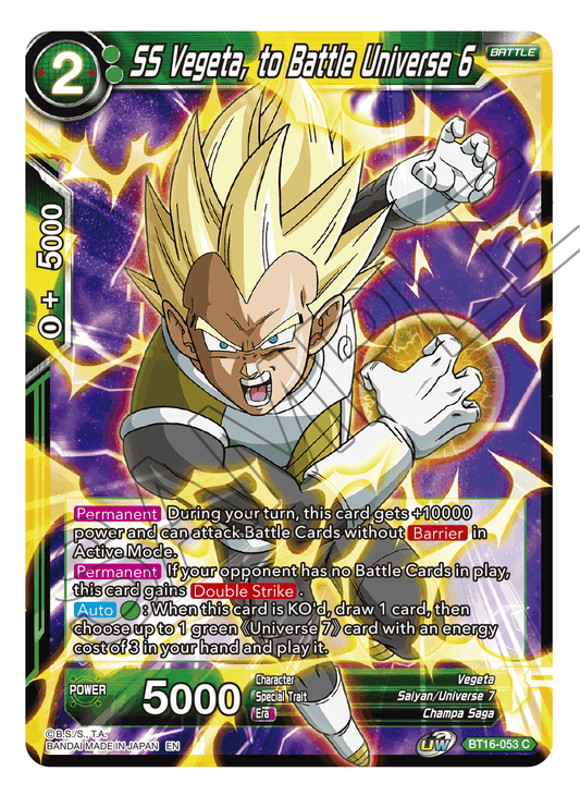 SS Vegeta, to Battle Universe 6 - Realm of the Gods - Common - BT16-053