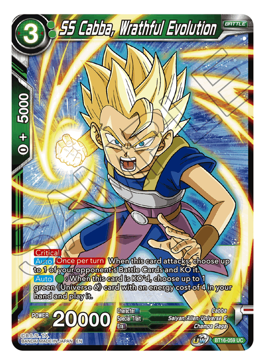 SS Cabba, Wrathful Evolution - Realm of the Gods - Uncommon - BT16-059