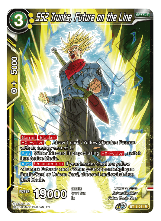 SS2 Trunks, Future on the Line - Realm of the Gods - Rare - BT16-081