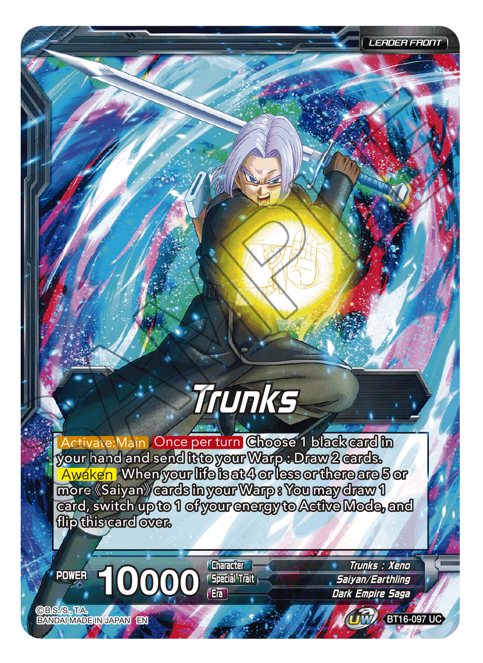 Trunks // SSG Trunks, Crimson Warrior - Realm of the Gods Pre-Release Cards - Uncommon - BT16-097