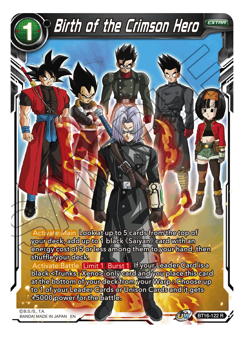 Birth of the Crimson Hero - Realm of the Gods - Rare - BT16-122