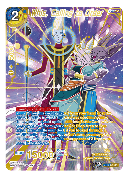 Whis, Calling to Order (SPR) - Realm of the Gods - Special Rare - BT16-131