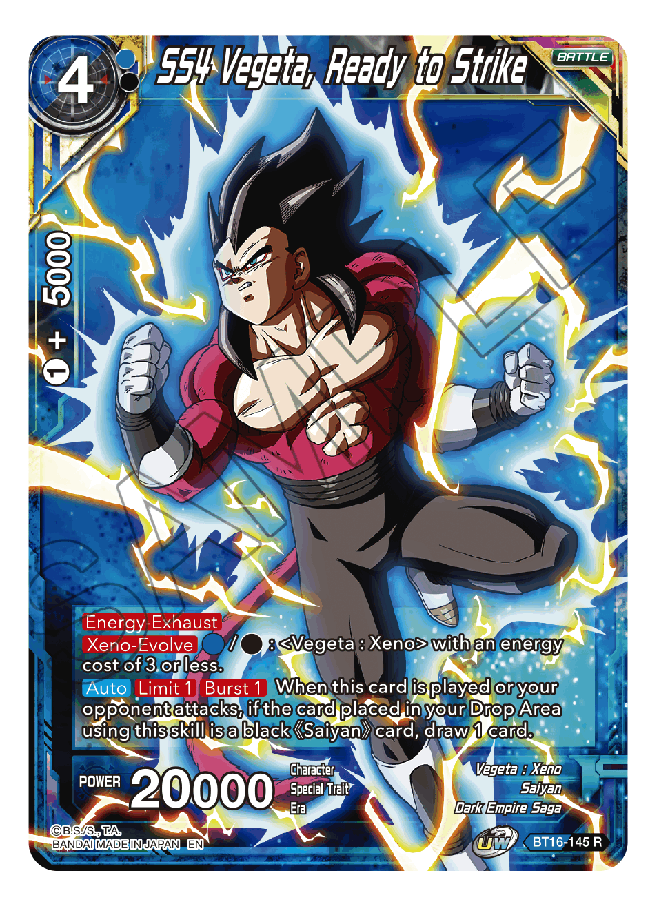 SS4 Vegeta, Ready to Strike - Realm of the Gods - Rare - BT16-145
