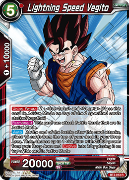 Lightning Speed Vegito - Union Force - Rare - BT2-013