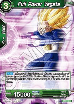 Full Power Vegeta - Union Force - Rare - BT2-076