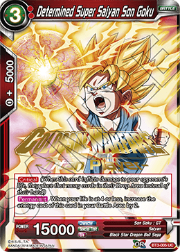 Determined Super Saiyan Son Goku (Titan Player Stamped) - Cross Worlds - Uncommon - BT3-005