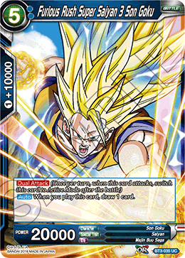 Furious Rush Super Saiyan 3 Son Goku - Cross Worlds - Uncommon - BT3-035