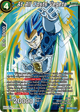 At All Costs Vegeta - Colossal Warfare - Super Rare - BT4-030
