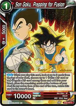 Son Goku, Prepping for Fusion - Destroyer Kings Pre-Release Cards - Common - BT6-005_PR