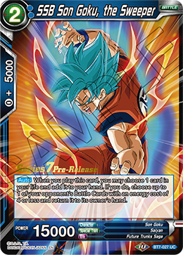SSB Son Goku, the Sweeper - Assault of the Saiyans Pre-Release Cards - Promo - BT7-027_PR