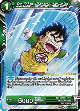 Son Gohan, Momentary Awakening - Assault of the Saiyans Pre-Release Cards - Promo - BT7-055_PR