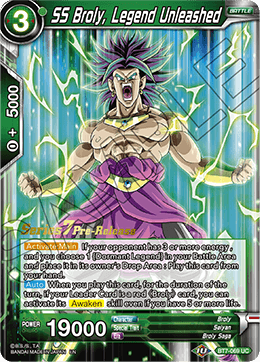 SS Broly, Legend Unleashed - Assault of the Saiyans Pre-Release Cards - Promo - BT7-069_PR
