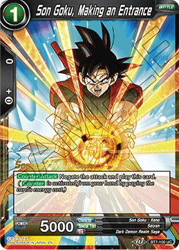 Son Goku, Making an Entrance - Assault of the Saiyans Pre-Release Cards - Promo - BT7-100_PR