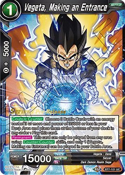 Vegeta, Making an Entrance - Assault of the Saiyans Pre-Release Cards - Promo - BT7-101_PR