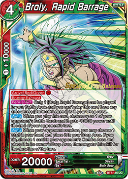 Broly, Rapid Barrage - Assault of the Saiyans Pre-Release Cards - Promo - BT7-116_PR