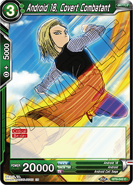 Android 18, Covert Combatant - Universal Onslaught Pre-Release Cards - Common - BT9-042