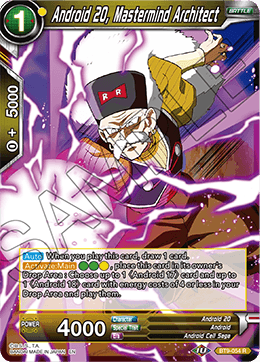 Android 20, Mastermind Architect - Universal Onslaught - Rare - BT9-054