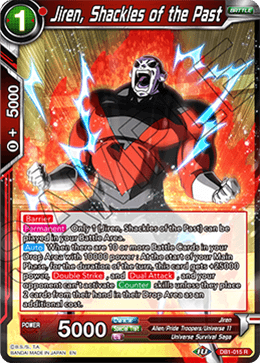 Jiren, Shackles of the Past - Draft Box 04 - Dragon Brawl - Rare - DB1-015