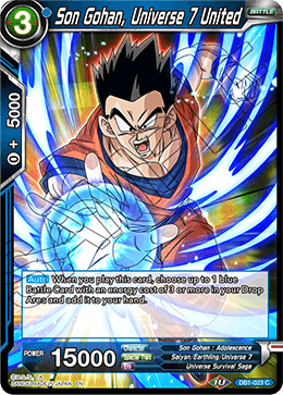 Son Gohan, Universe 7 United - Draft Box 04 - Dragon Brawl - Common - DB1-023