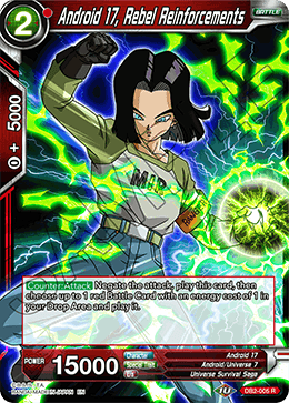 Android 17, Rebel Reinforcements (Reprint) - Battle Evolution Booster - Rare - DB2-005