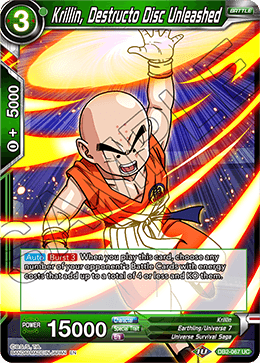 Krillin, Destructo Disc Unleashed - Draft Box 05 - Divine Multiverse - Uncommon - DB2-067